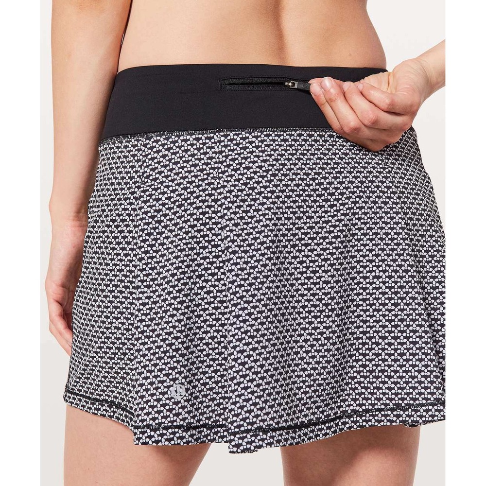 Lululemon Women's Pace Rival Tall Skort Skirt Monochromic Black White 6 Tall